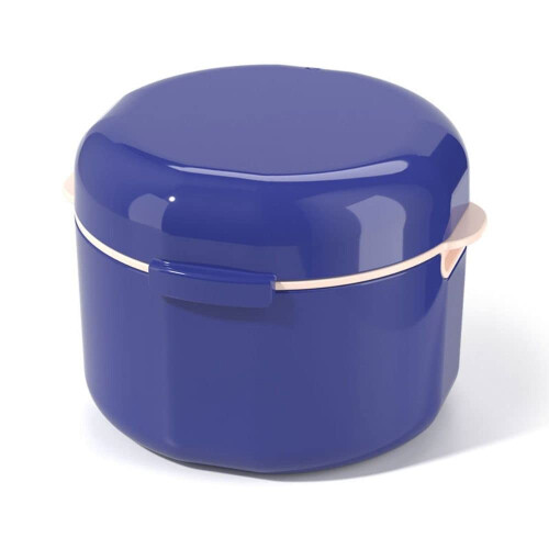 Denture Cleaning Case with Strainer, Double Layer Retainer Storage Box for Travel and Soaking