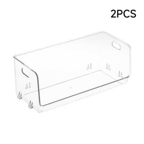 Living And Home 2pcs Stackable Transparent Desktop Storage Boxes Multifunctional Organiser