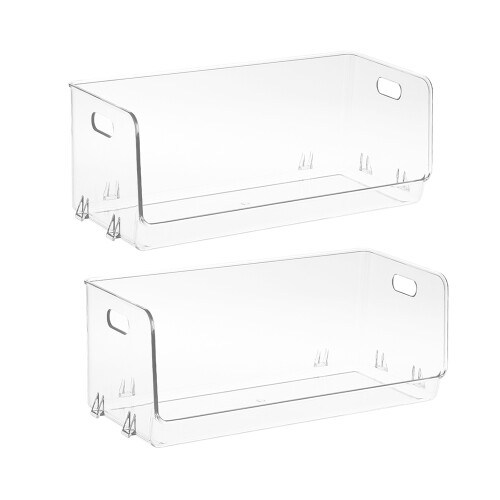 Living And Home 2pcs Stackable Transparent Desktop Storage Boxes Multifunctional Organiser 1