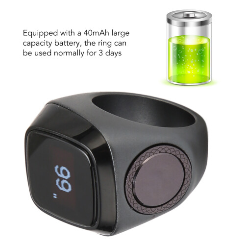 Smart Prayer Ring with Bluetooth 5.1 & OLED Display - 40mAh Battery 2