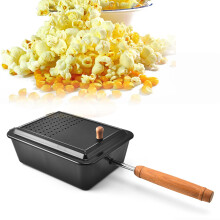 Stovetop Popcorn Popper NonStick Maker with Detachable Long Handle for Healthy Snacks
