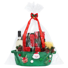 Christmas Basket Green Decorative Gift Hamper For Holidays Unisex Gift Basket For Men And Women Treats Hamper
