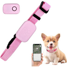 GPS Pet Tracker For Cats And Dogs No Monthly Fee iOS Android Compatible Smart Pet Anti Lost Pink 17x4x4 cm