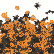 Halloween Theme Confetti, Vibrant Orange and Black Pumpkin Bat Spider Designs for Halloween Party Table Scatter with Reusable Practical Confetti (200