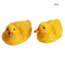Floating Resin Duck Pond Décor Garden Lawn Outdoor Statue Realistic Design Yellow Set Of Ducks With Durable Construction Perfect For Anywhere In Your