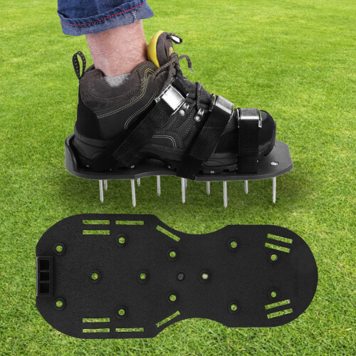 Efficient Lawn Care Solution, Adjustable Spike Sandals, Double Layer Sole Aerator for Healthy Grass 1