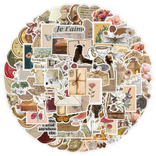 Waterproof Scrapbook Aesthetic Sticker, Natural Decorative Floral Decals with Botanical and Nature Designs, Aesthetic Junk Journal Stamping Supplies