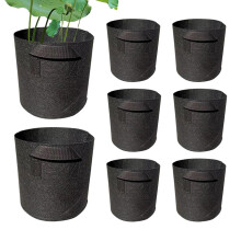Pond Plant Basket 8pc Reusable Breathable Fabric Aquatic Plant Pot 2 Gallon with Handles