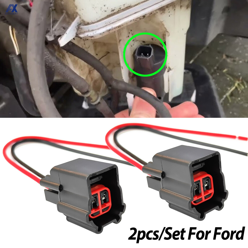 2X For Ford Transit Tourneo Focus C-Max Ecosport Galaxy Kuga Mondeo Smax Windscreen Windshield Washer Pump Connector Plug Wiring 6935161483383
