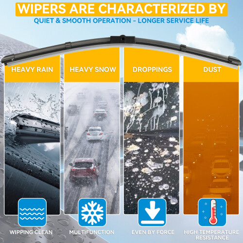 2Pcs/Set Windshield Windscreen Wiper Blades For Ford Focus MK 2 2004 - 2011 Front Window Wipers 2005 2006 2007 2008 2009 2010 1