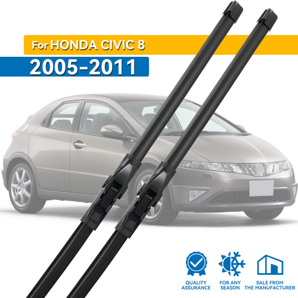 For Honda Civic 8 European Hatchback & Sedan 2005 - 2011 Wipers Front Wiper Blades Windshield Windscreen Window Brush 26" 23" 6935161487909