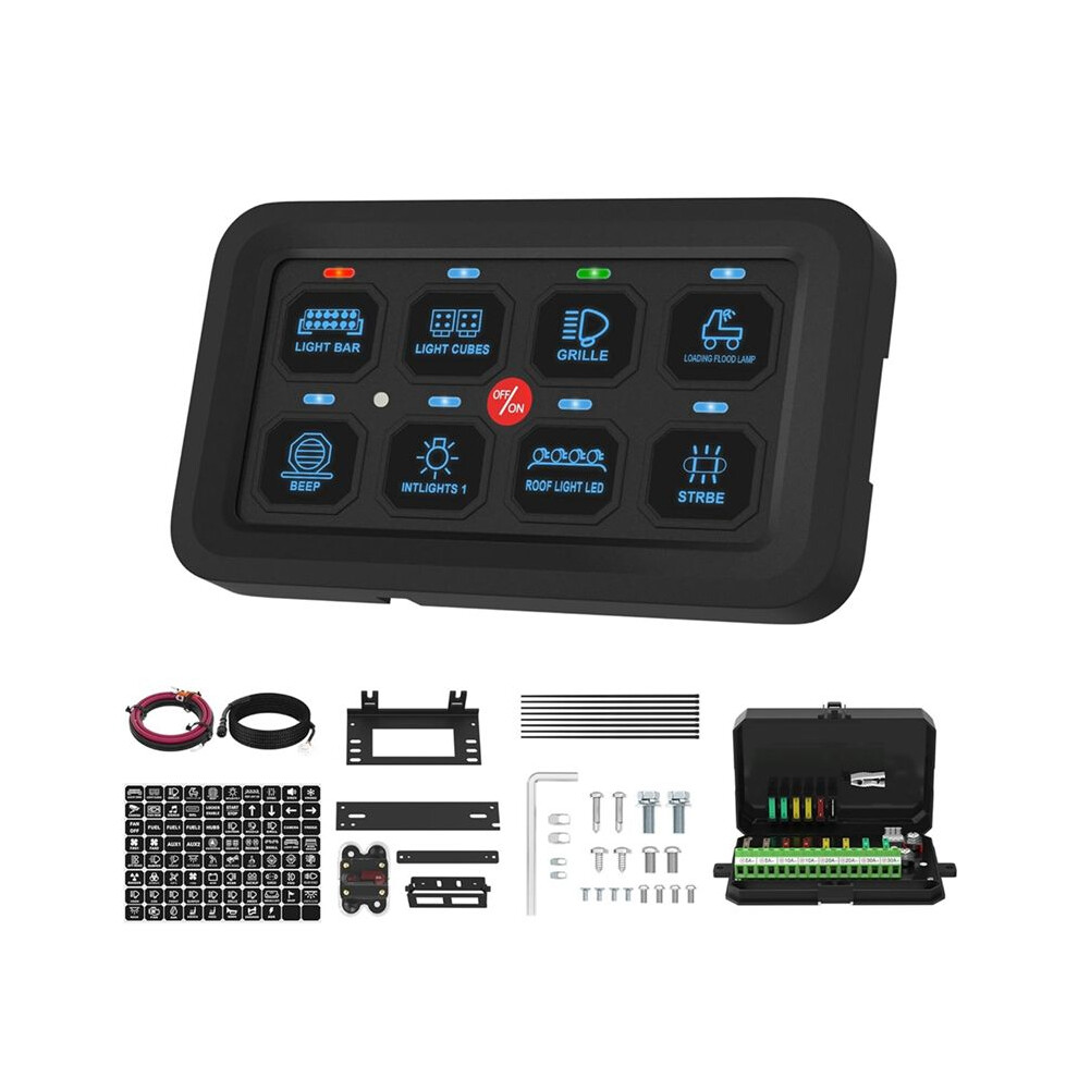 8 Gang Panel Rgb Led Panel Multifunction Toggle/Momentary/Pulsed Touch Control Pod Box Light 6032214805601