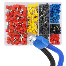 Kit de 750 Embouts à Double Fil, Embouts de Borne de Fil, Connecteur à Sertir, Embouts Doubles, Kit de Téminateur de Virole à Double Bootlace