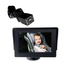 Baby Car Camera, Baby Car Rearview Mirror, 4.3 Inch Baby Car Monitor, Baby Car Rearview Mirror Camera, Observe Baby