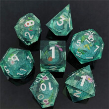 Harz-Aufkleber, Treibsand für DND-Würfel, Coc, Laufgruppen-Würfel, Dnd, Cthulhu, Polyeder, Laufgruppen-Brettspiel, DND-Würfel, D