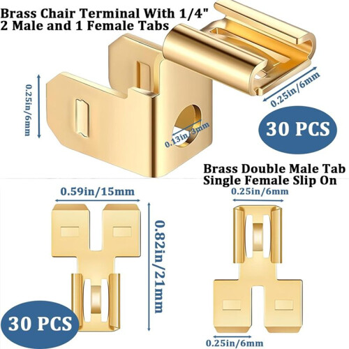 Piggyback Spade Connectors Quick Disconnect Electrical Wire Spade Terminals Adapter 60pcs 2
