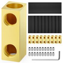 10 Stuks 4Awg 60A Vierkante Snelle Bedradingsaansluitterminal, Draadconnector met Stelschroeven en Thermoplastische Buis