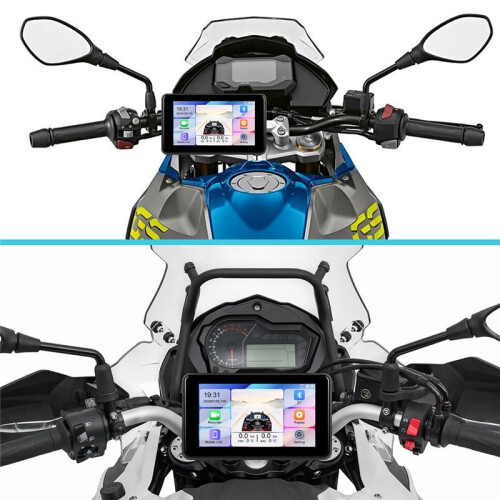 5 Inch Portable Motorcycle DVR Dash Cam Carplay Android Auto IP68 Waterproof Front Rear Camera 1