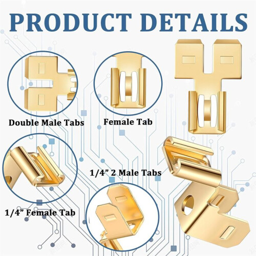 Piggyback Spade Connectors Quick Disconnect Electrical Wire Spade Terminals Adapter 100pcs 2