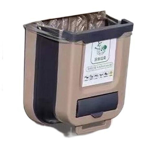 Kitchen Wall-Mounted Folding Trash Can Household Cabinet Hanging Storage Trash Basket Classification Hanging Trash Can 1