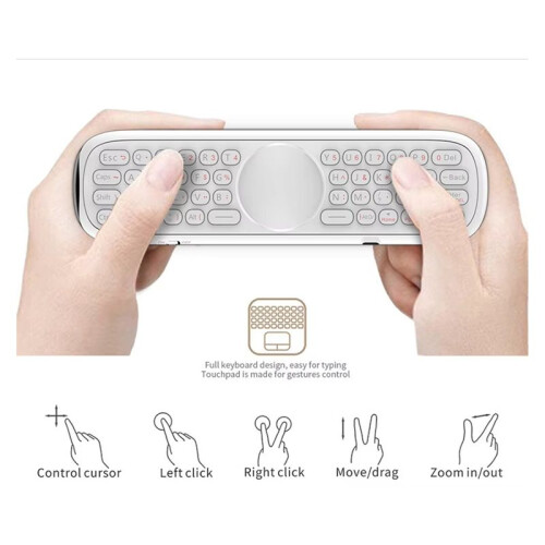 Q40 Voice Remote Control 2.4G Wireless Keyboard Air Mouse IR Learning Micro-Type Gyro Backlit White 2