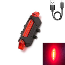 Helm-Fahrrad-Signallampe, Wasserdicht, RüCklicht, LED-USB-Stil, Wiederaufladbar, Radfahren, Tragbar, Abnehmbare Lampe, B-Blau