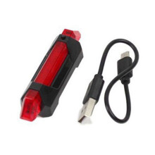 HjäLm Cykel Signal Lampa VattentäT Bakre Baklampa LED USB Style Uppladdningsbar Cykel BäRbar Avtagbar Lampa, A-RöD