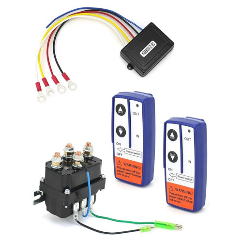 Wireless Remote Control Winch Kit - 12V, 250A, Waterproof, Solenoid Relay Contactor+ 2Pcs Wireless Winch Remote Control