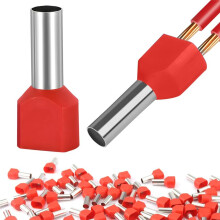 Twin Wire End Ferrules, 2 X 10.0 Mm², Pack of 150, Length 14 Mm, Double Twin Wire End Ferrules
