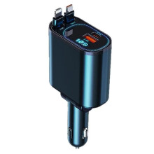 120W per Interfaccia per  + Cavo Type-C Caricabatteria da Auto Super Veloce Adattatore per Ricarica Rapida da Auto con Cavo A Quattro Porte