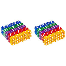 100Pack 14MM Translucent&Solid 6-Sided Game Dice for Board Games,Activity,Casino Theme,Teaching Math