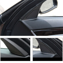 4Pcs Door Tweeter Slot Plug Stickers for F10 F11- 5 Series 2011-2013 ABS Chrome Door Speakers Frame