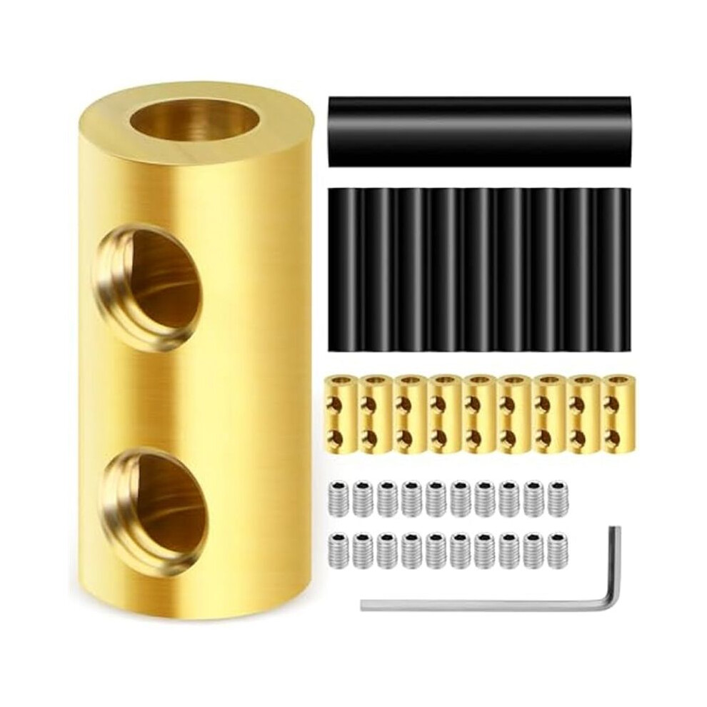 10Pcs 8Awg 60A Quick Wiring Connection Terminal, Wire Connector With Set Screws And Thermoplastic Tube 4712444415376