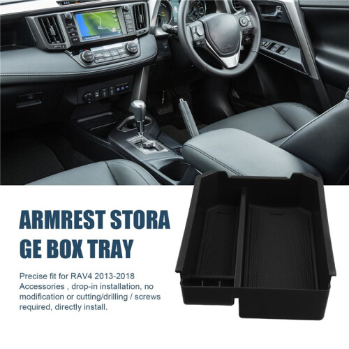 Car Central Console Armrest Storage Box Pallet Organizer Tray Glove Box for  RAV4 2013-2018 1