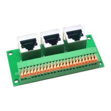RJ45 Vrouwelijke Breakout-Kaart, Soldeerloze RJ45 Naar 8-Pins Snelveerterminal, Drieweg RJ45 Vrouwelijke Connector met Printplaat