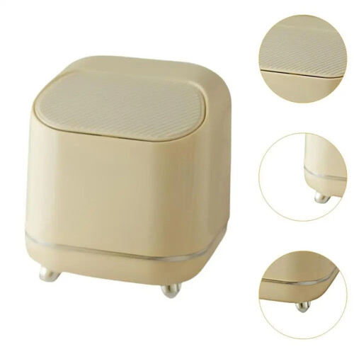 Small Trash Can for Desk Leak-Proof Desktop Garbage Bin Fashionable Multipurpose Trash Box Space-Saving Trash Can 2