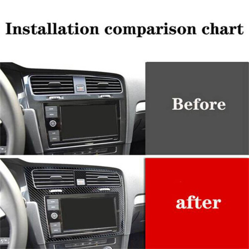 GPS Navigation Panel Cover Trim Kolfiber Dekorationsram för  MK7 2014-2019 1