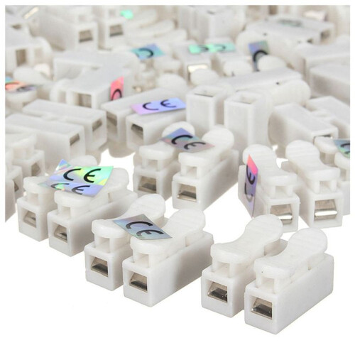400Pcs Plastic 2 Pin Push Quick Cable Connector Wiring Terminal 10A 250V 2