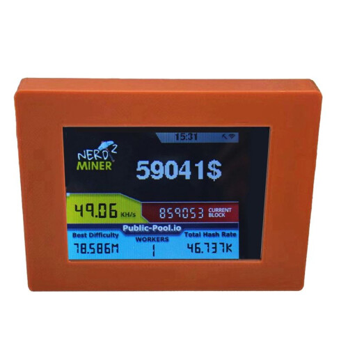 Nerdminer V2 Miner 56KH/S 2,8 Polegadas LCD Display BTC Loteria Minerador Bitcoin Solo Miner Nerd Miner Marrom