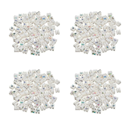 400Pcs Plastic 2 Pin Push Quick Cable Connector Wiring Terminal 10A 250V