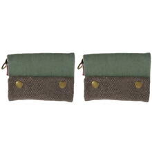 2X Unisex Männer Frauen Drei Schicht Gefaltete Manuelle Leinwand Brieftasche Tasche mit Multi-Kartenhalter, Junge Mädchen Multifunktions-Geldbörse