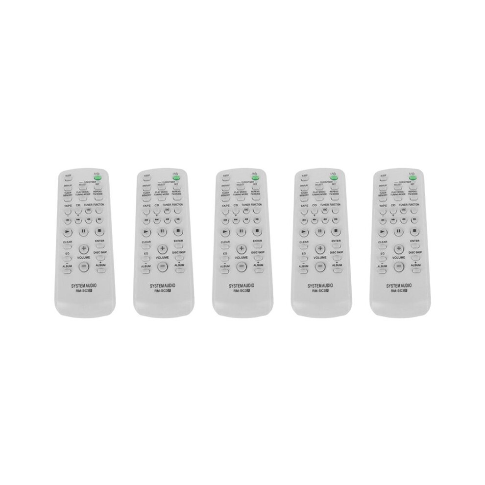 5X For Cd Hifi System Audio Remote Control Rm-Sc3 Rm-Sc30 Rm-Sc50 Rm-Sc55 Mhc-Rg29 Mhc-Rg490s Cmt-Eh10 Cmt-U1 White 6032352818747