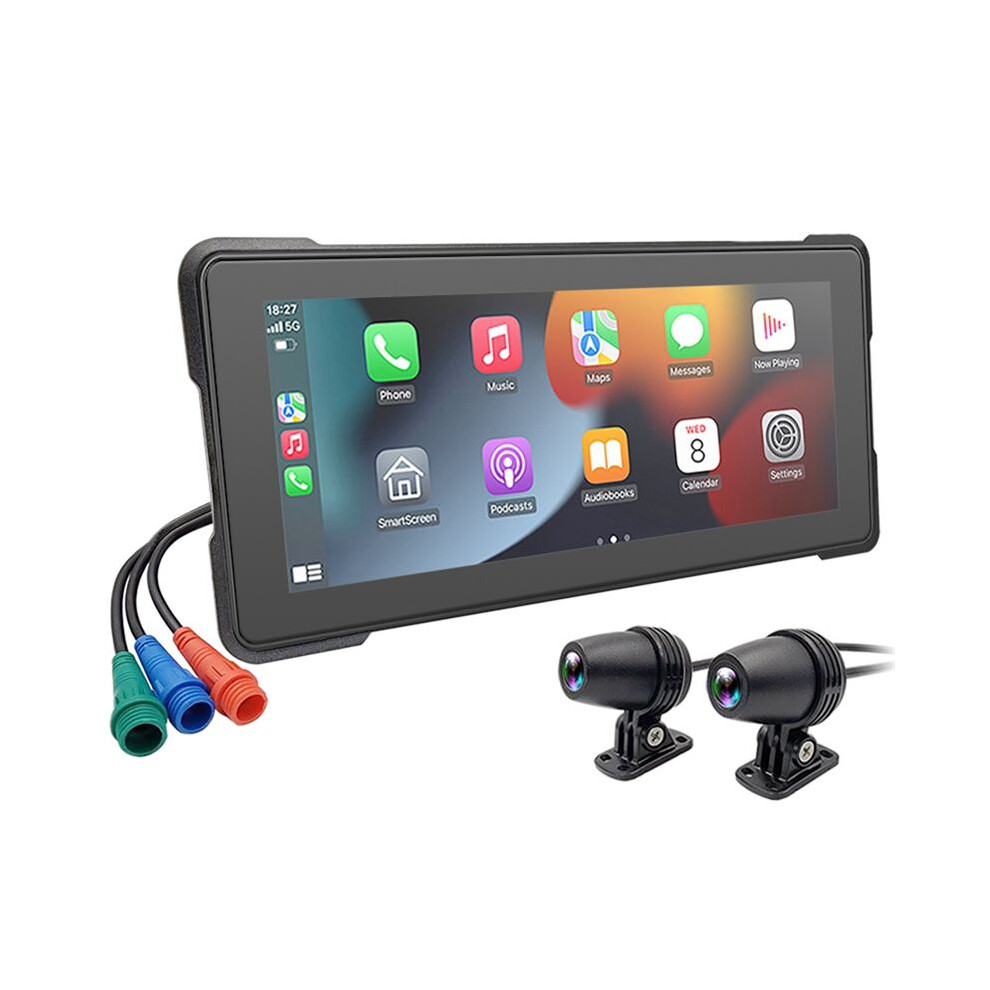 6.86 Inch Portable Motorcycle Dvr Wireless Carplay Android Auto Touchscreen Waterproof Monitor Gps Navigation Dash Cam 6031970904993