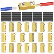 20 Stuks 20Amp Draadconnectormoerkit, 10AWG-Meter Dockingconnector, Snelkoppelingsklem, met Krimpkous