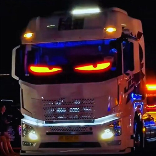 Truck Devil Eye LED Matrix Pixel Panel Soft Foldable Lighting Graffiti Scrolling Stick  Text Board Windshield 59inch 1