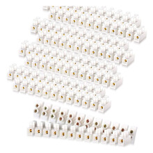 50Pcs Bornier Blanc Connecteur Bornier à Vis Double Rangée Barrière Électrique Bloc Bornier 12 Positions, 10A 380 V