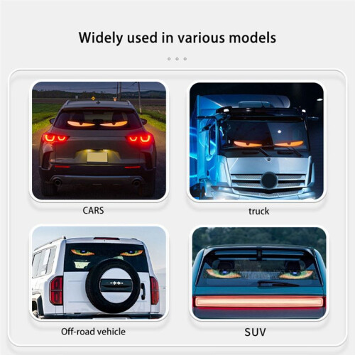 Truck Devil Eye LED Matrix Pixel Panel Soft Foldable Lighting Graffiti Scrolling Stick  Text Board Windshield 47.2inch 2