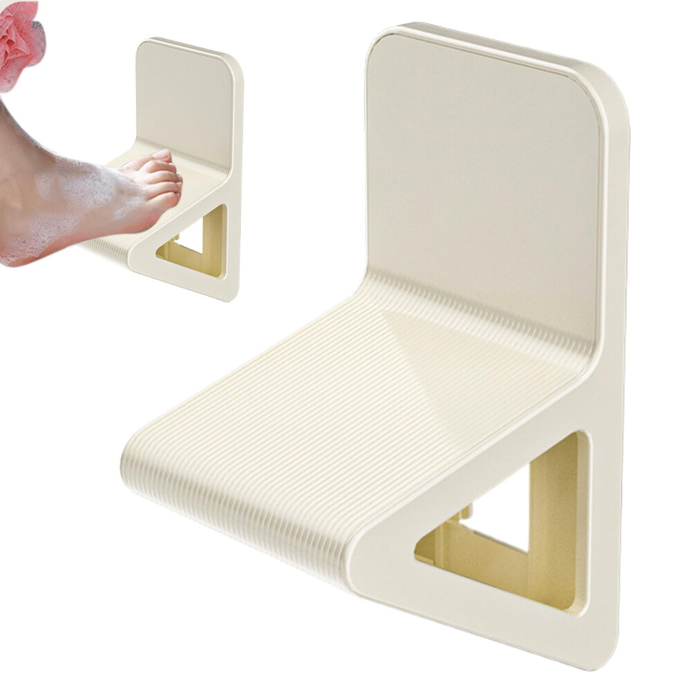 White Shower Foot Rest Nonslip Shower Step For Shaving Legs, Triangular Stable Pedal, Bathroom Foot Washing Aid
