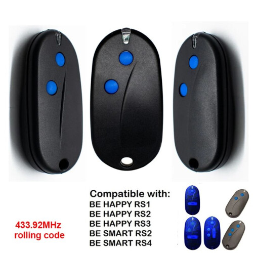 2PCS Garage Door Remote Control for SEAV BE-HAPPY-RS2 RS1 RS3 BE--RS2 RS1 RS3 Transmitter 433.92MHz Rolling Code 1