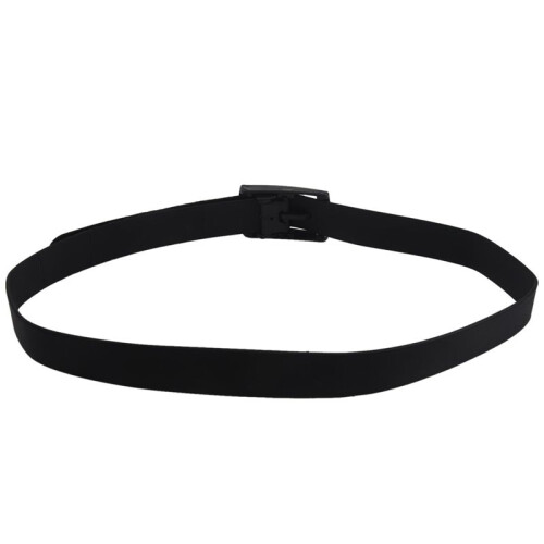 4X Men'S Women'S Silicone Belt Rubber Plastic Buckle Plain Leather Style Adjustable-Black 1